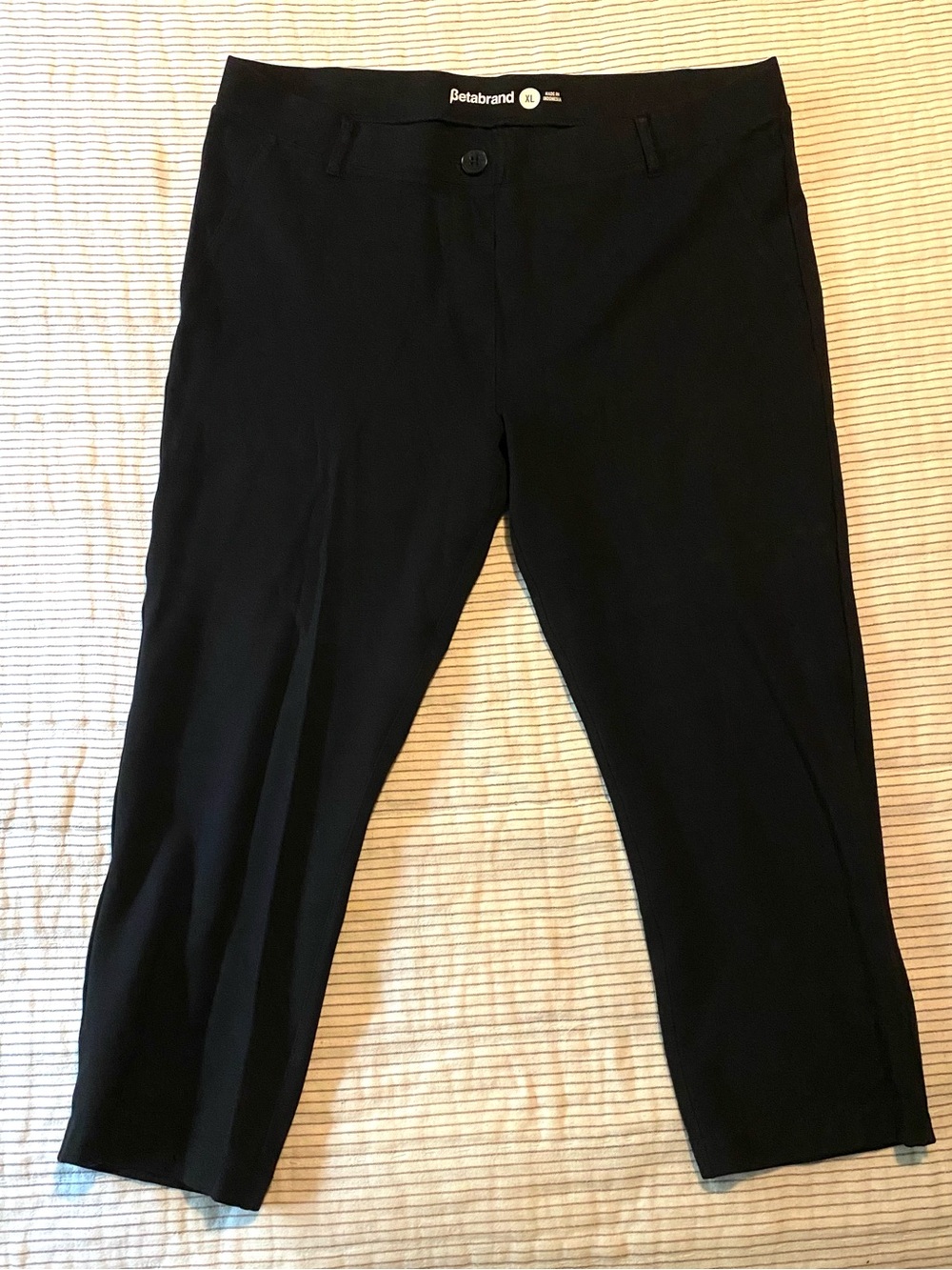 Betabrand Women’s Black Cropped Dress Pant Yoga Pant